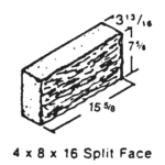 4x8x16 Split Face Concrete Block
